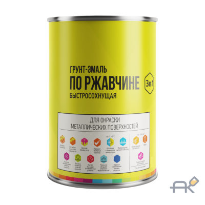 Грунт-эмаль LIDA по ржавчине быстросохнущая 3в1 1кг(серая)